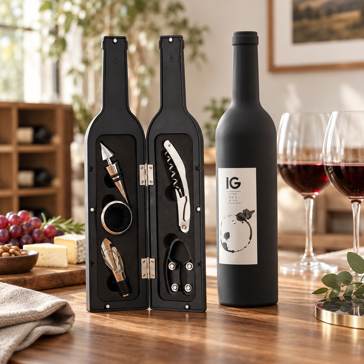 Set Accessori Vino 5 in 1 – Eleganza e Praticità in una Bottiglia