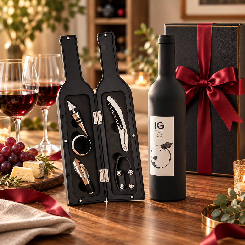 Set Accessori Vino 5 in 1 – Eleganza e Praticità in una Bottiglia
